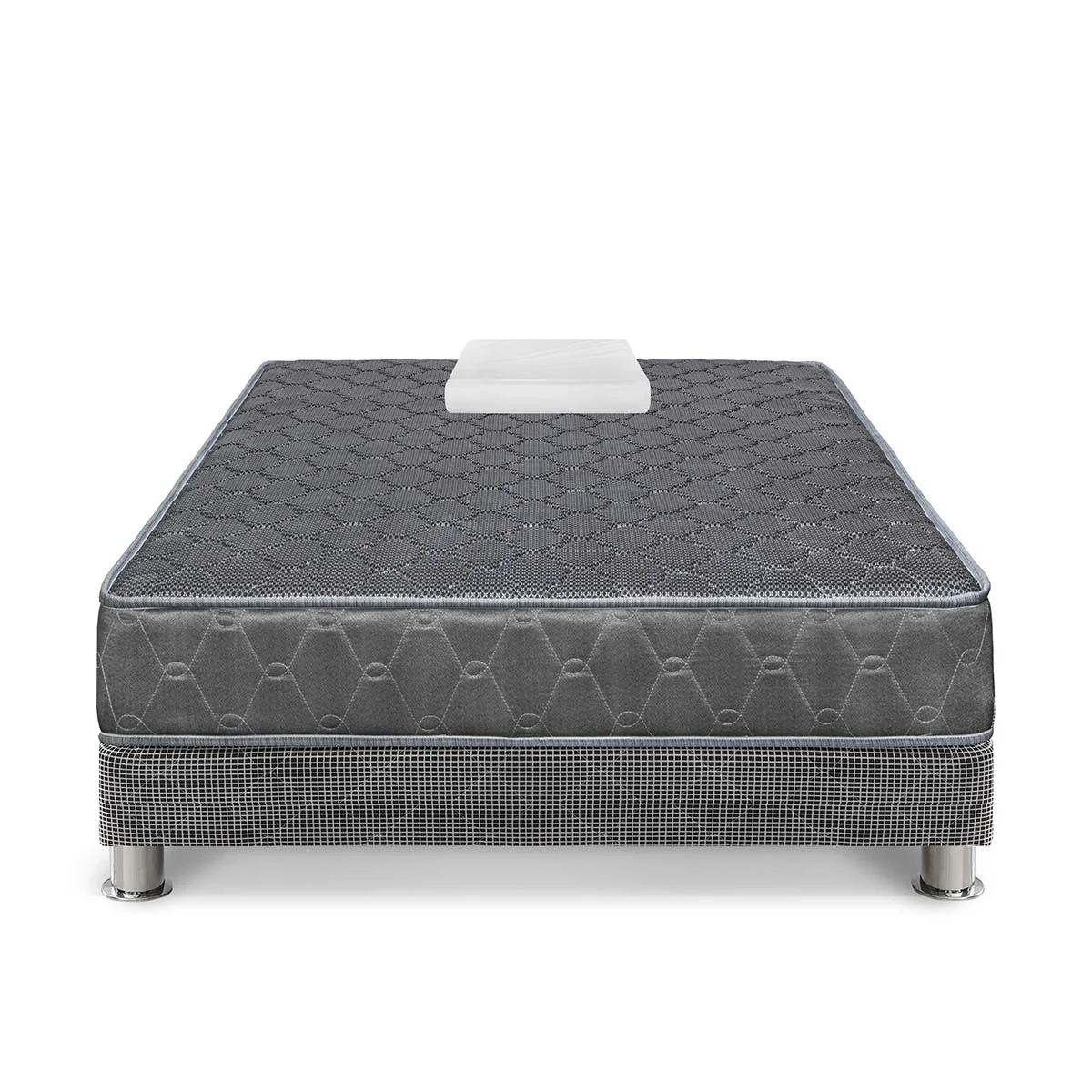CAMA FORLI ACQUA 1.5 PLAZAS GRIS + ALMOHADA - 1