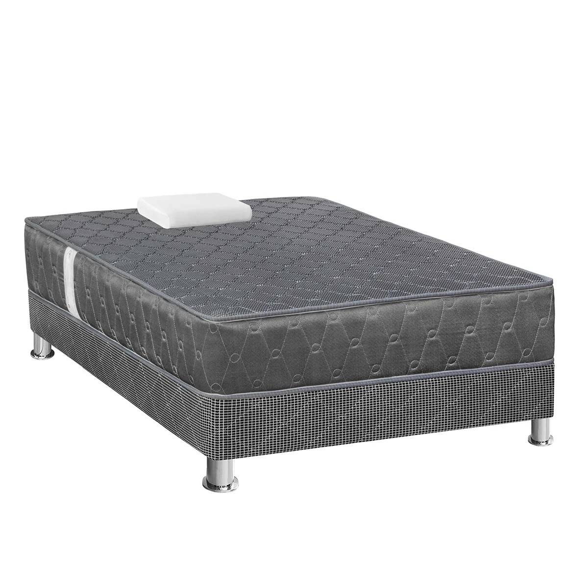CAMA FORLI ACQUA 1.5 PLAZAS GRIS + ALMOHADA - 3