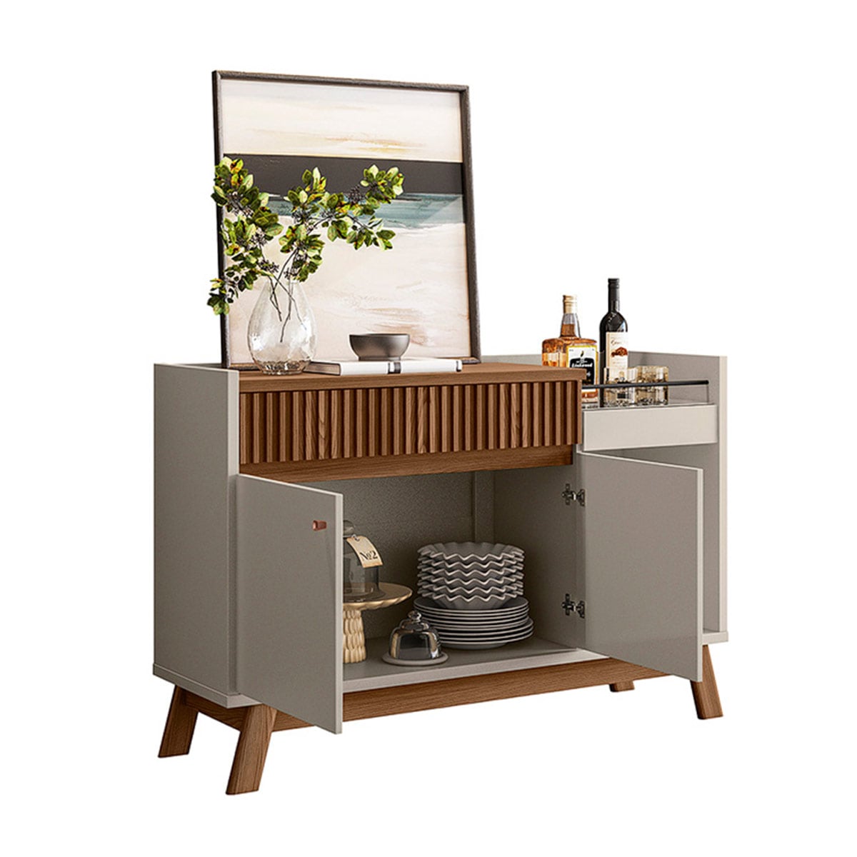 BAR APARADOR RIPLEY HOME LUCCA MARRÓN/BLANCO HUMO - 6