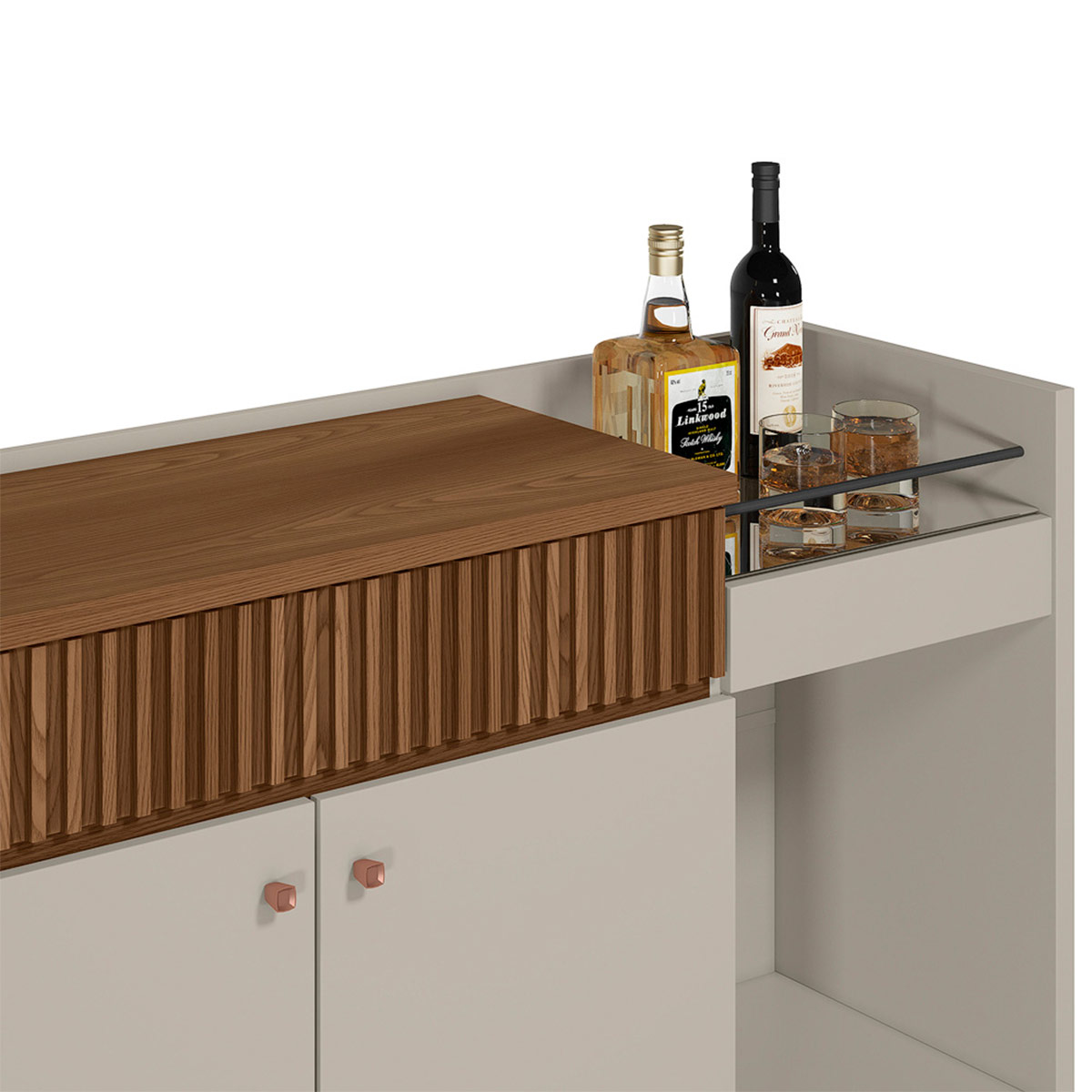 BAR APARADOR RIPLEY HOME LUCCA MARRÓN/BLANCO HUMO - 7