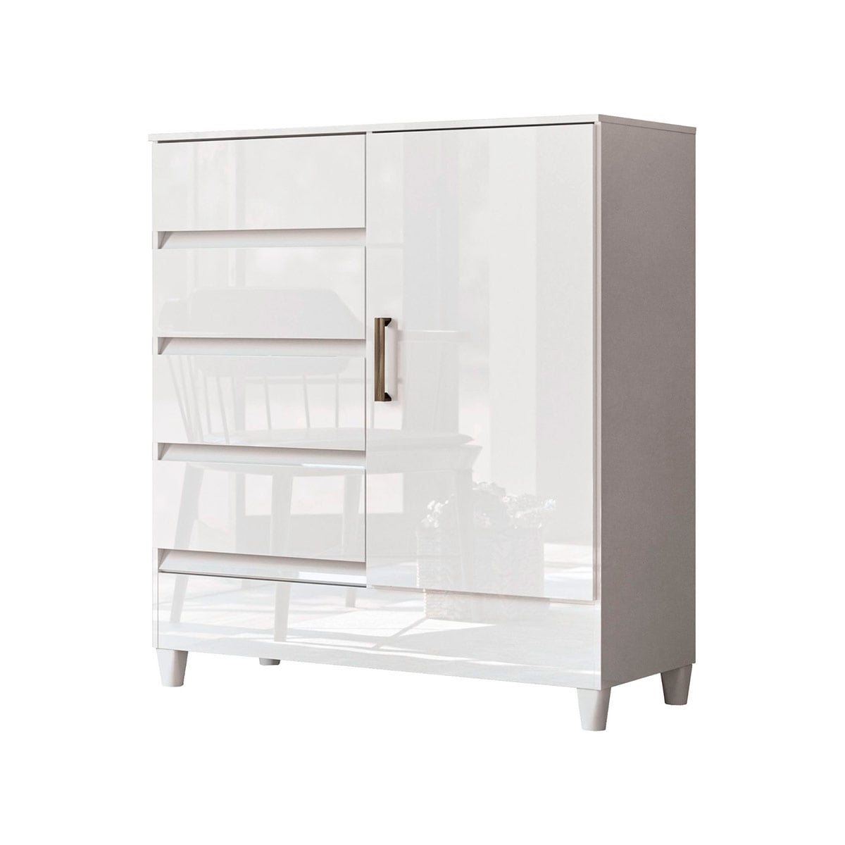 CÓMODA RIPLEY HOME FIT 4 CAJONES 1 PUERTA BLANCO - 3
