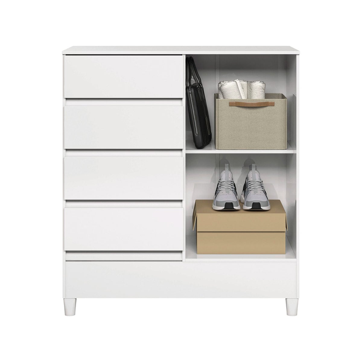 CÓMODA RIPLEY HOME FIT 4 CAJONES 1 PUERTA BLANCO - 4