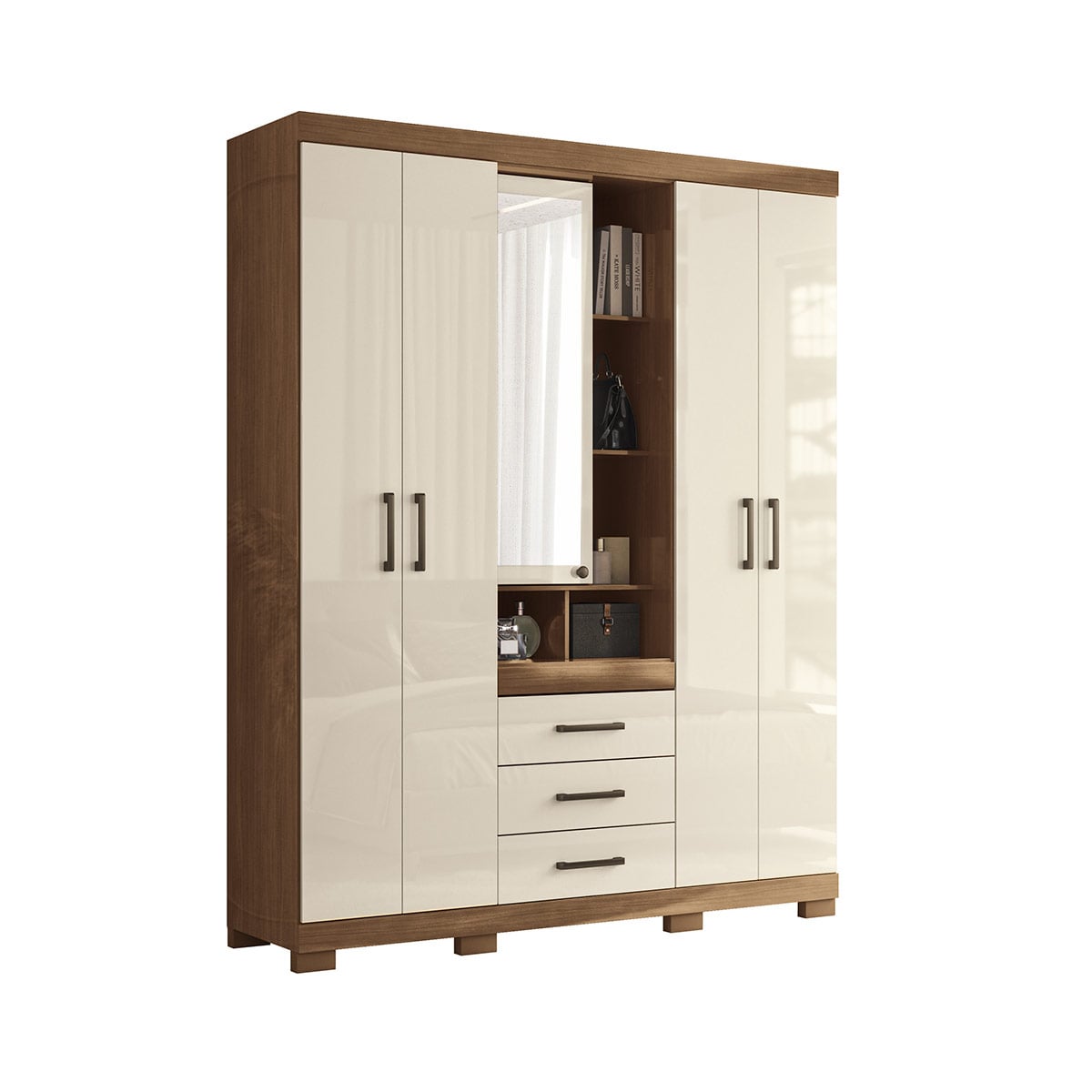ROPERO RIPLEY HOME STAR MDP 5 PUERTAS 3 CAJONES CREMA - 2