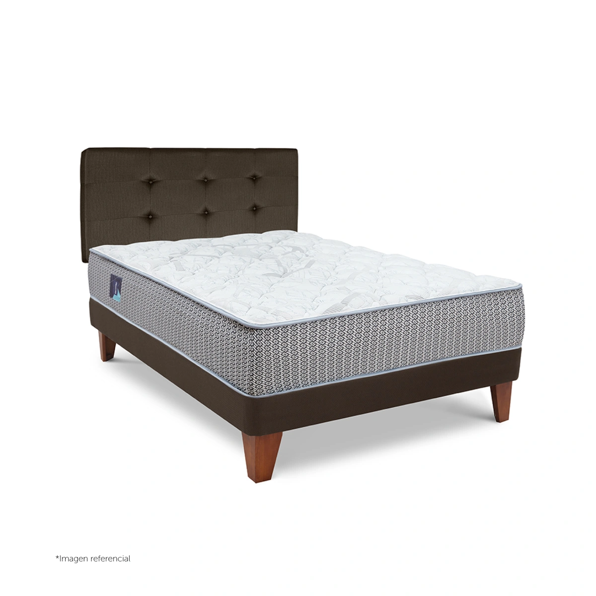 DORMITORIO GOLD POCKET NOVO 1.5 PLAZAS ALFA MARRÓN - 1