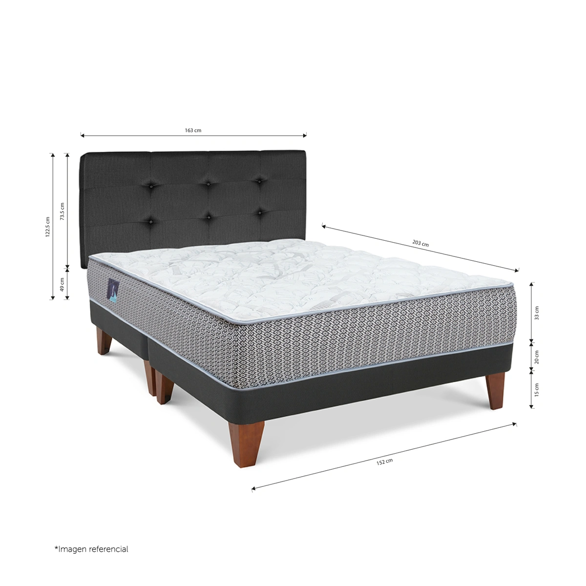 DORMITORIO GOLD POCKET NOVO QUEEN ALFA GRIS - 2