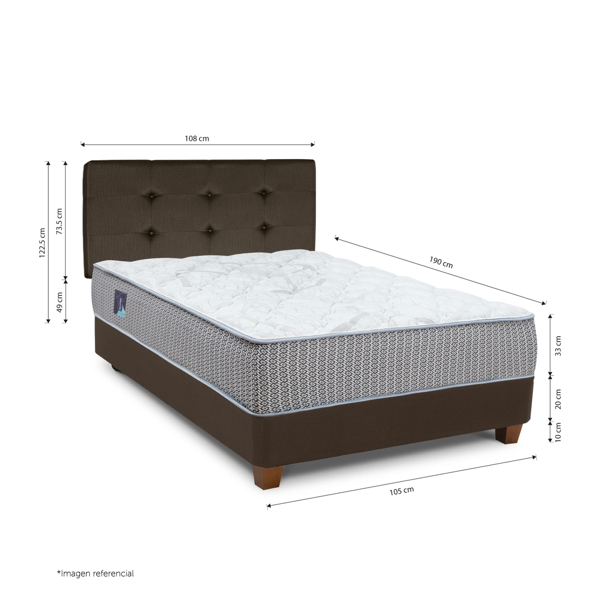 DORMITORIO AMERICANO POCKET NOVO 1.5 PLAZAS ALFA MARRÓN - 2