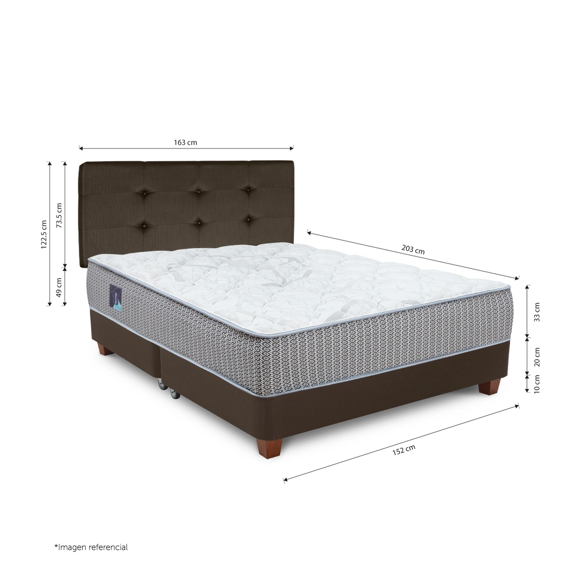 DORMITORIO AMERICANO POCKET NOVO QUEEN ALFA MARRÓN - 2