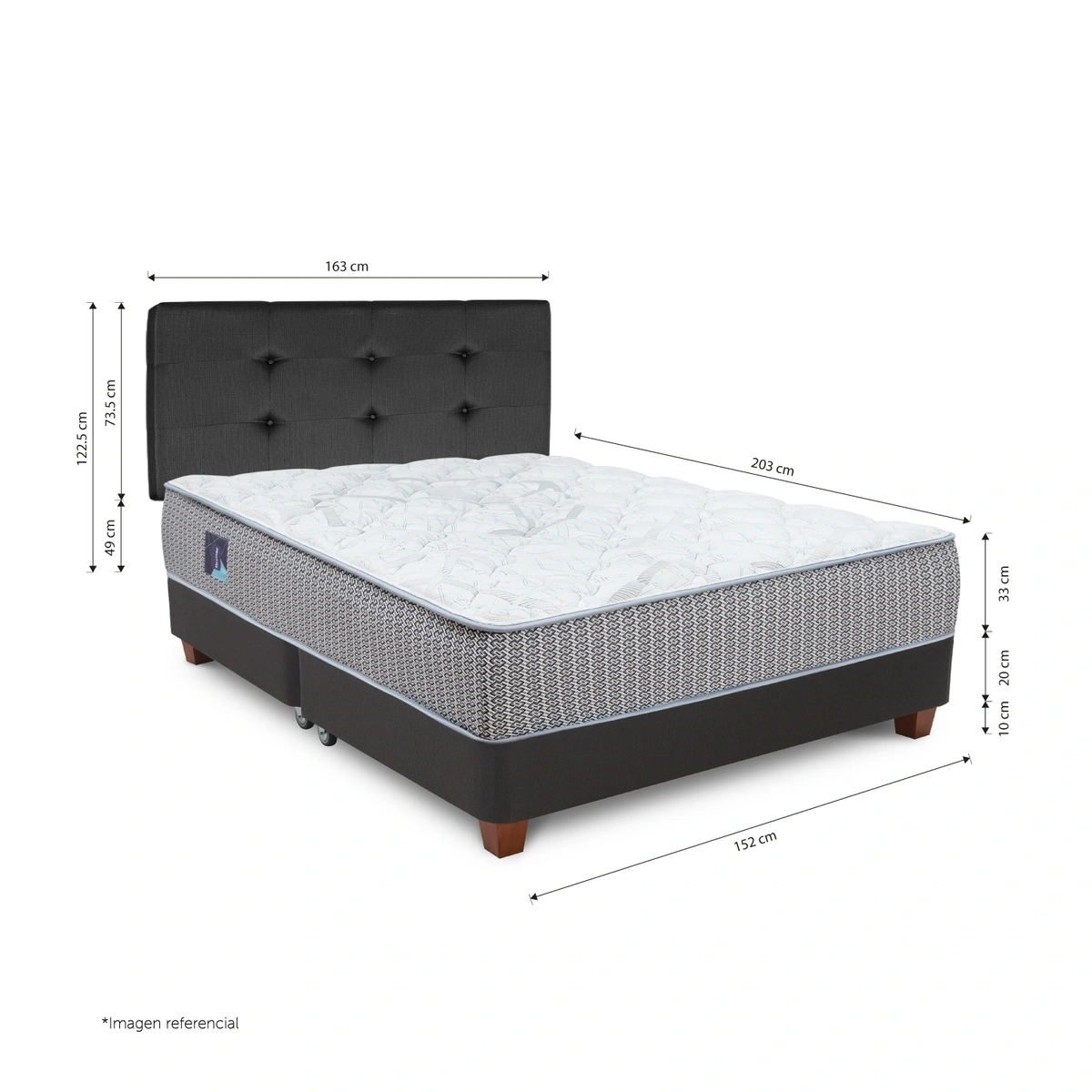 DORMITORIO AMERICANO POCKET NOVO QUEEN ALFA GRIS - 2