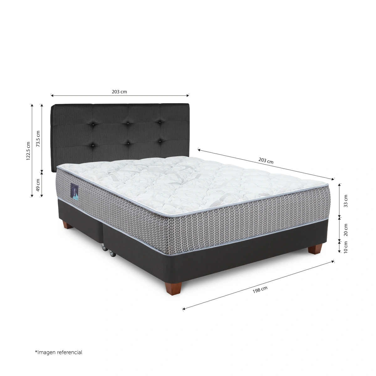 DORMITORIO AMERICANO POCKET NOVO KING ALFA GRIS - 2