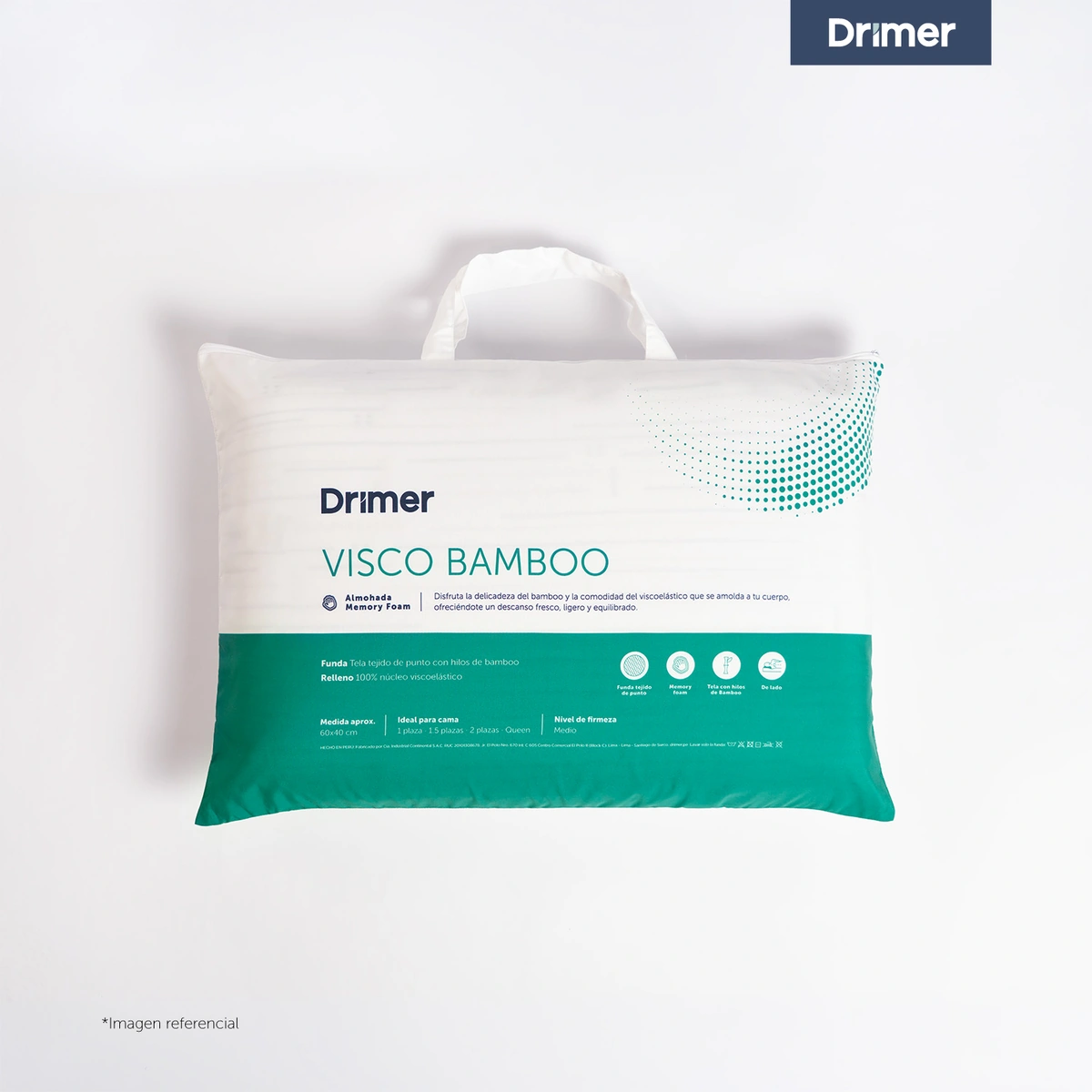 ALMOHADA DRIMER VISCO BAMBOO 60X40 CM - 1