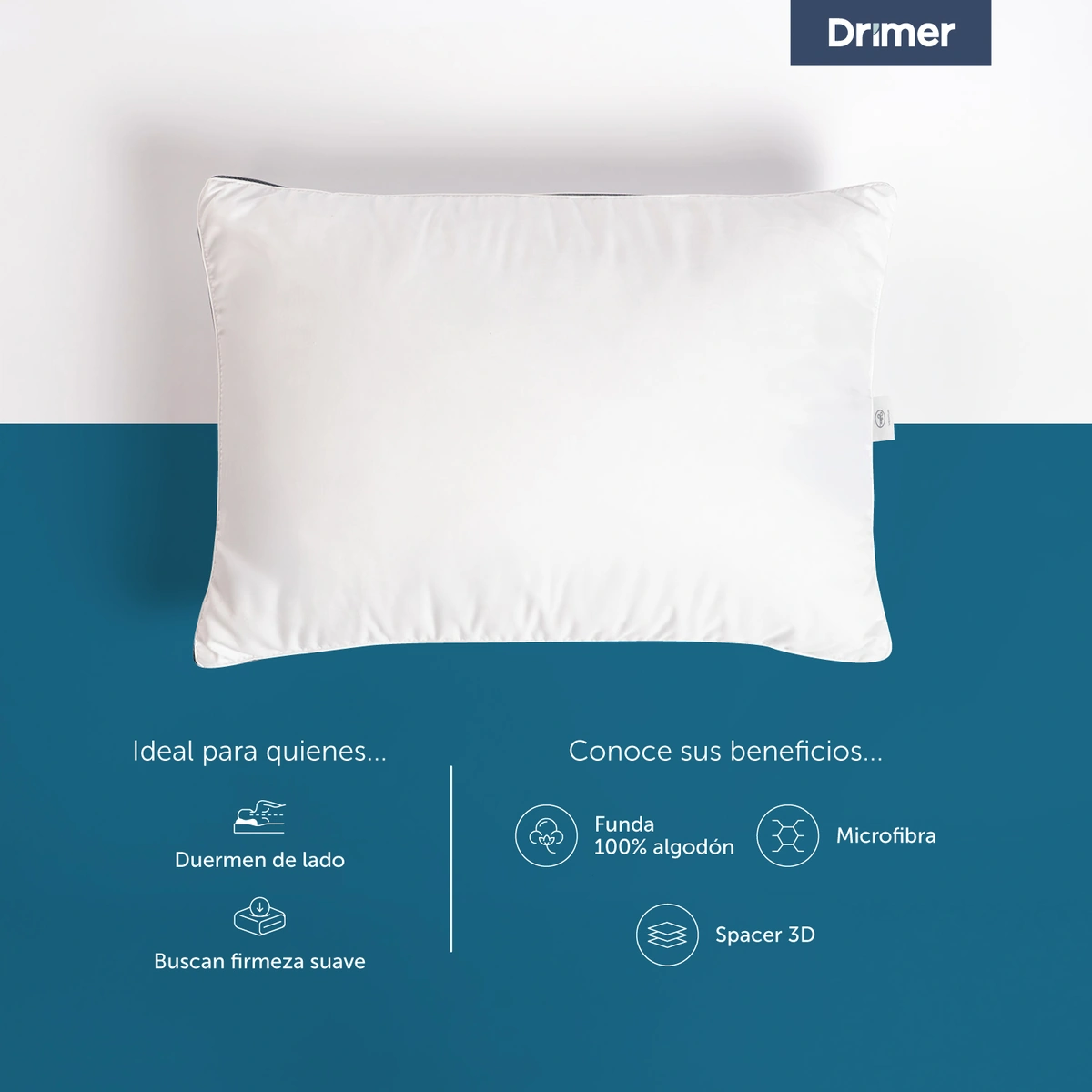 ALMOHADA DRIMER VENTUS FIRM 70X50 CM - 2