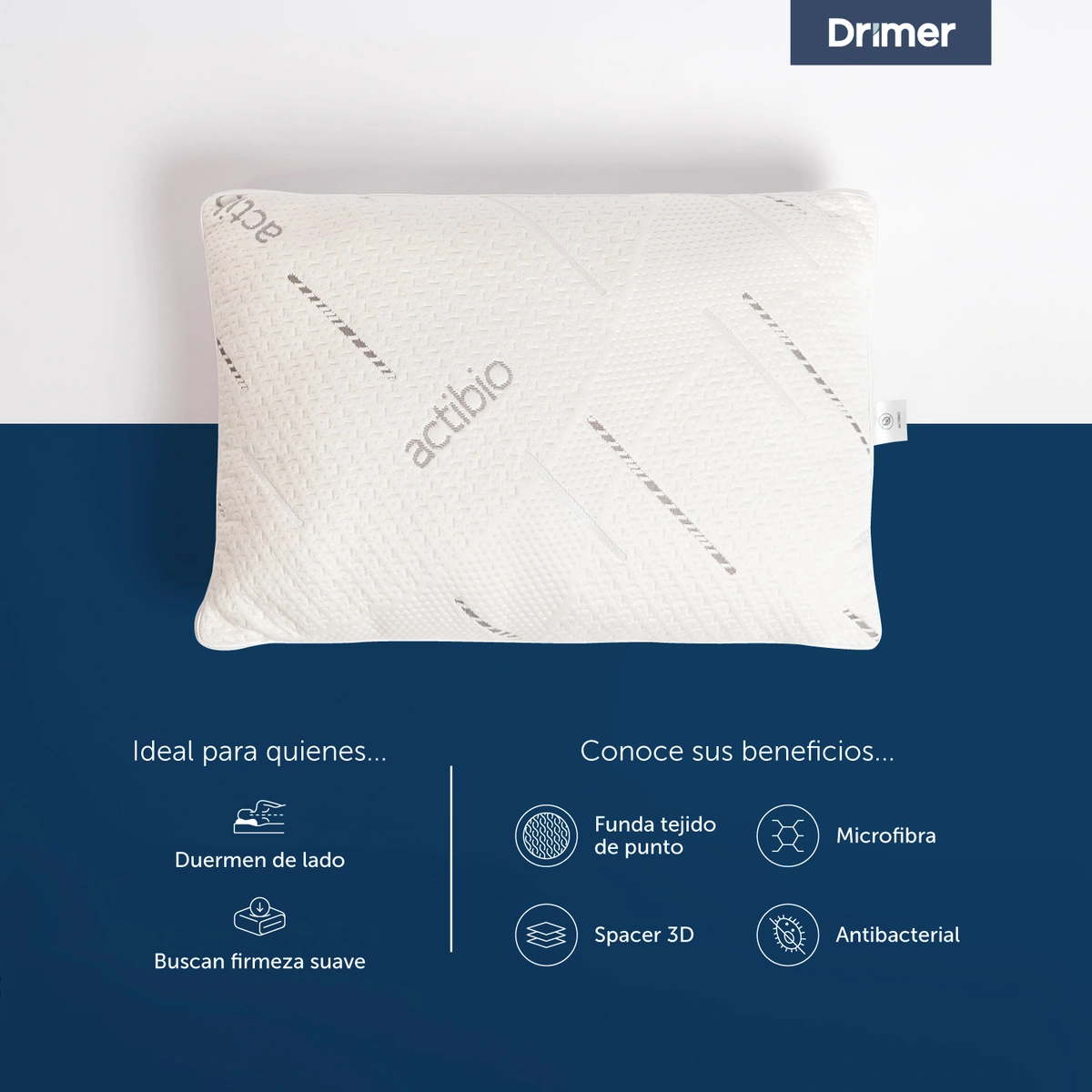 ALMOHADA DRIMER ACTIBIO 70X50 CM - 2