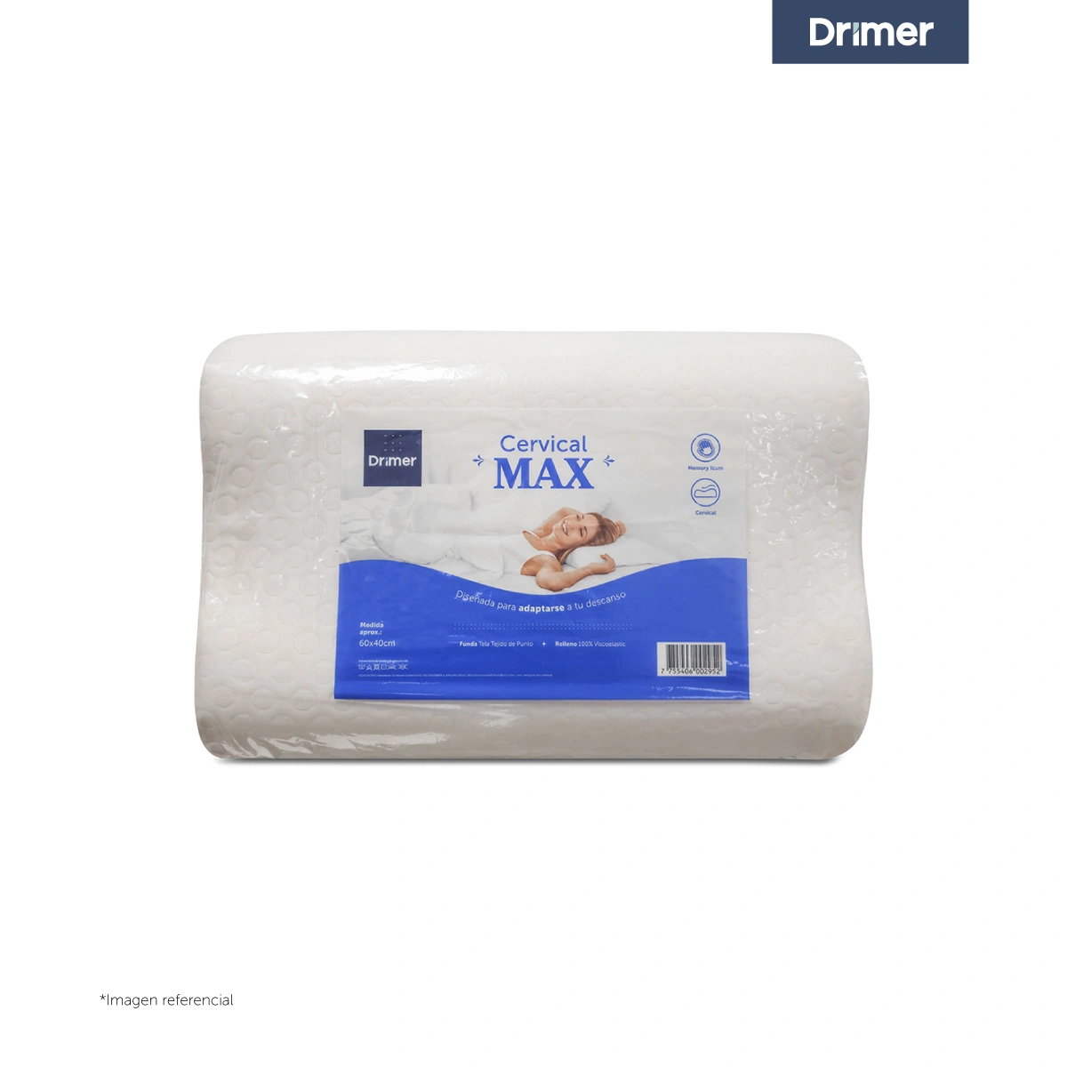 ALMOHADA DRIMER VISCO CERVICAL MAX 60X40 CM - 1
