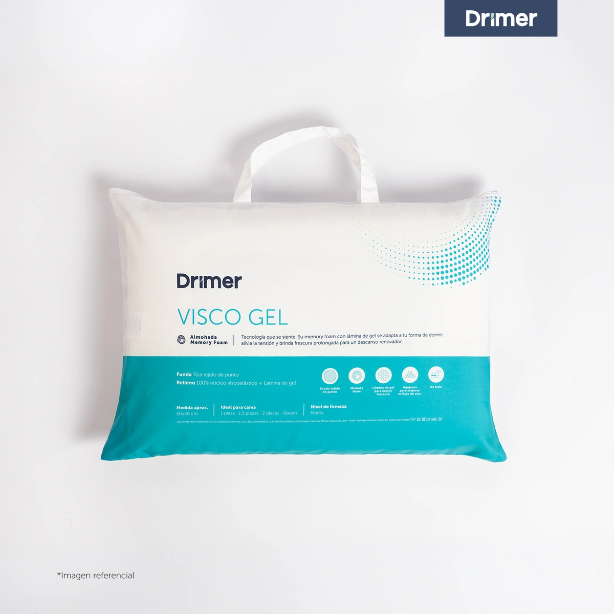 ALMOHADA DRIMER VISCO GEL 60X40 CM - 1