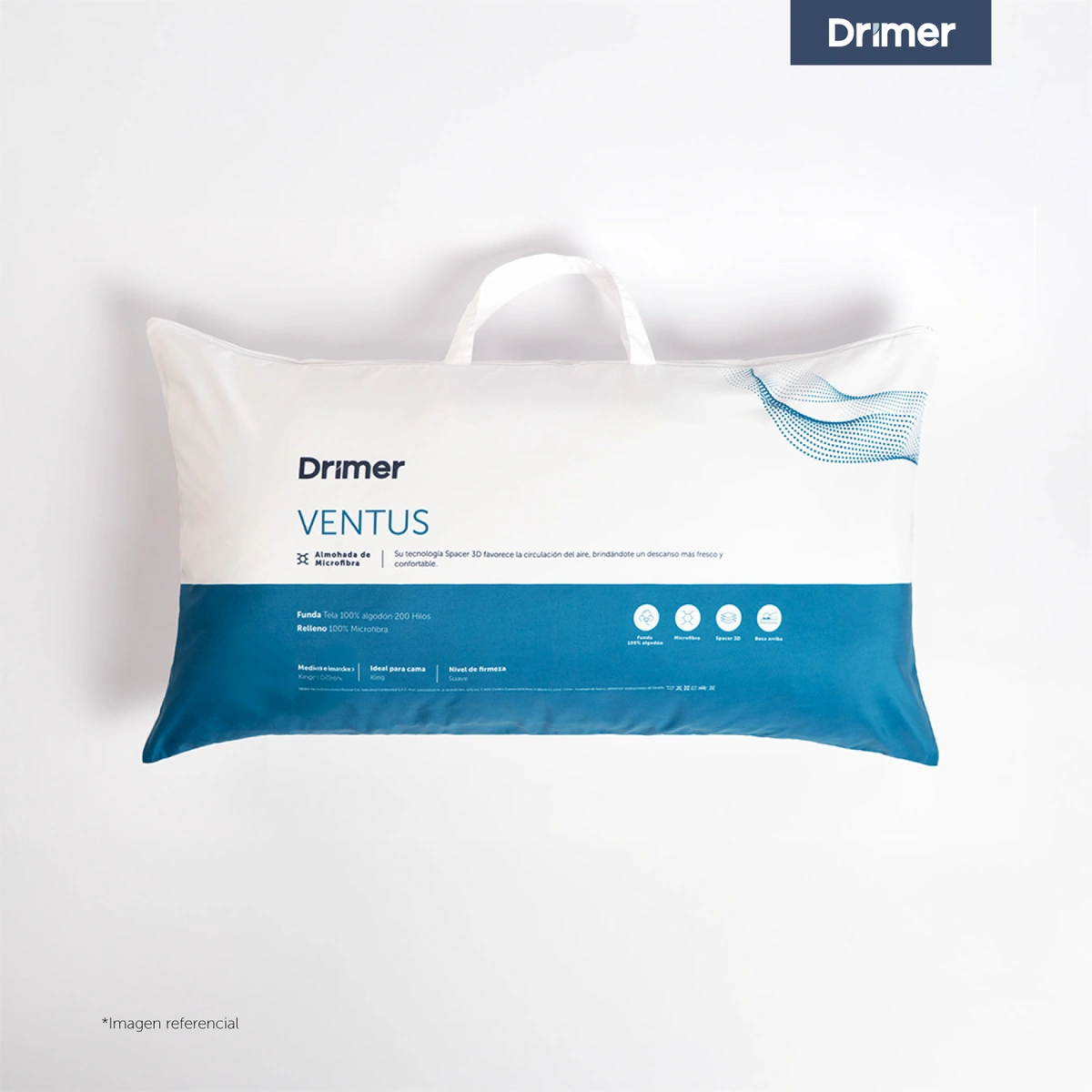 ALMOHADAS DRIMER MICROFIBRA 90X50 CM BLANCO - 1