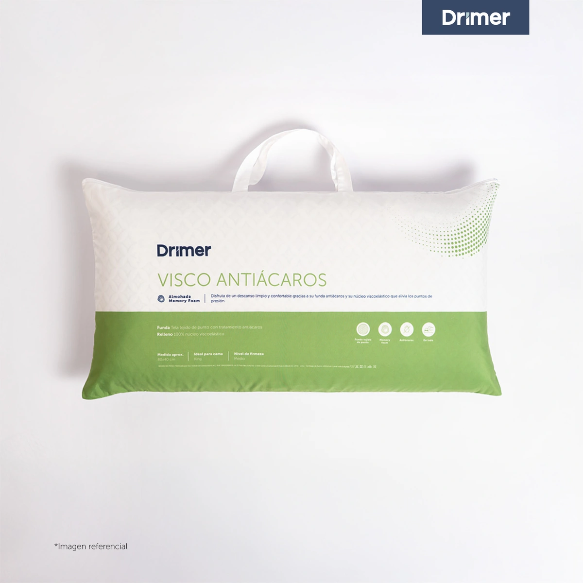 ALMOHADAS DRIMER VISCOELÁSTICA 80X40 CM GRIS - 1