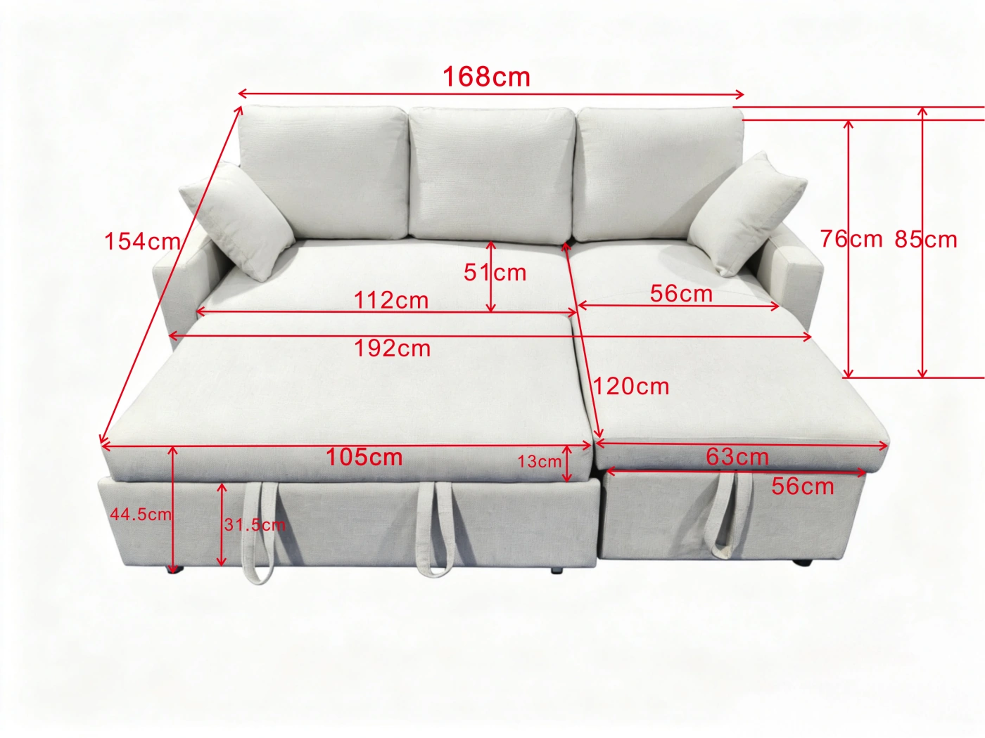 SECCIONAL DERECHO RIPLEY HOME BAÚL 4 CUERPOS IVORY - 3