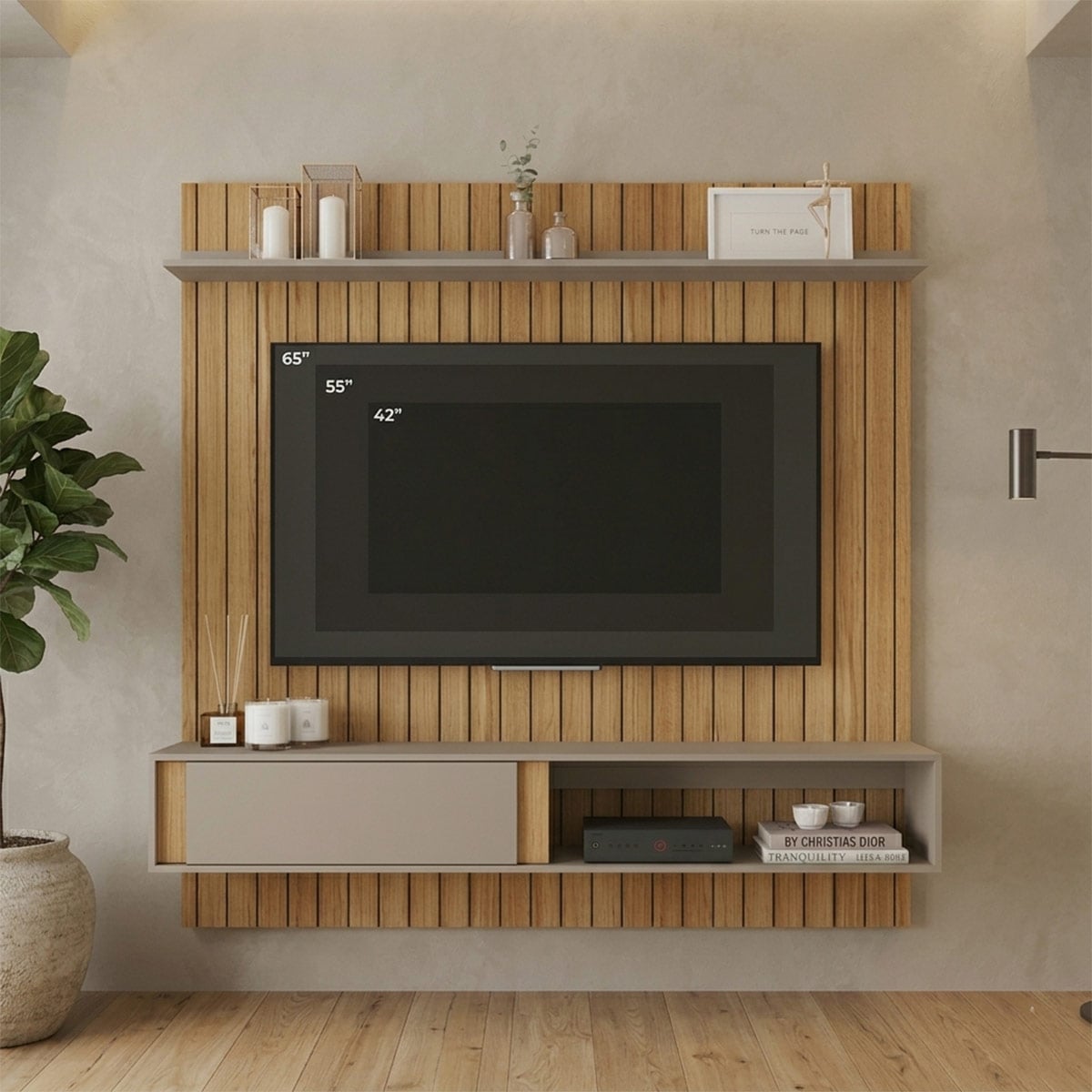 PANEL DE TV RIPLEY HOME BOREAL BURITI/CACAO HASTA 65" - 1