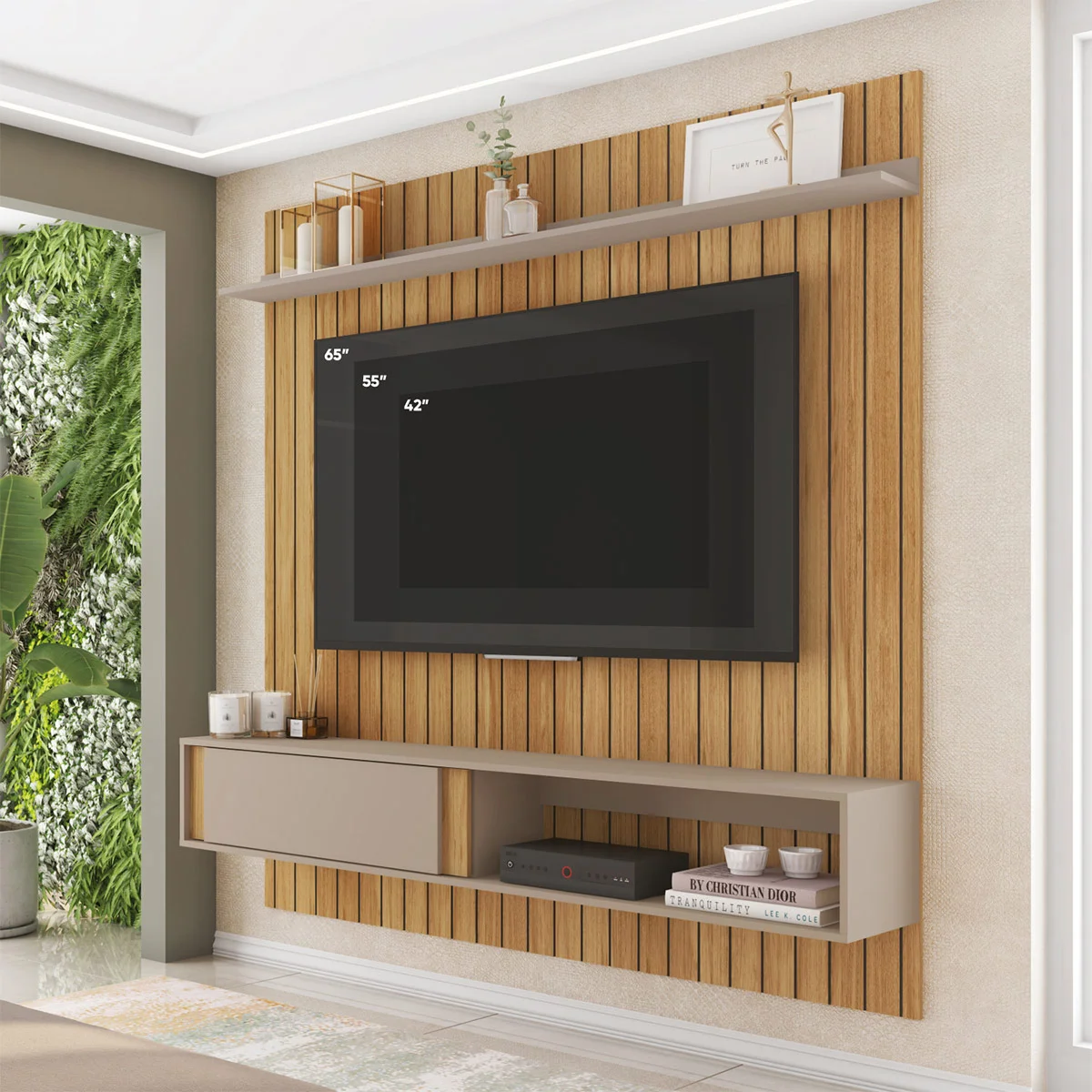 PANEL DE TV RIPLEY HOME BOREAL BURITI/CACAO HASTA 65" - 2