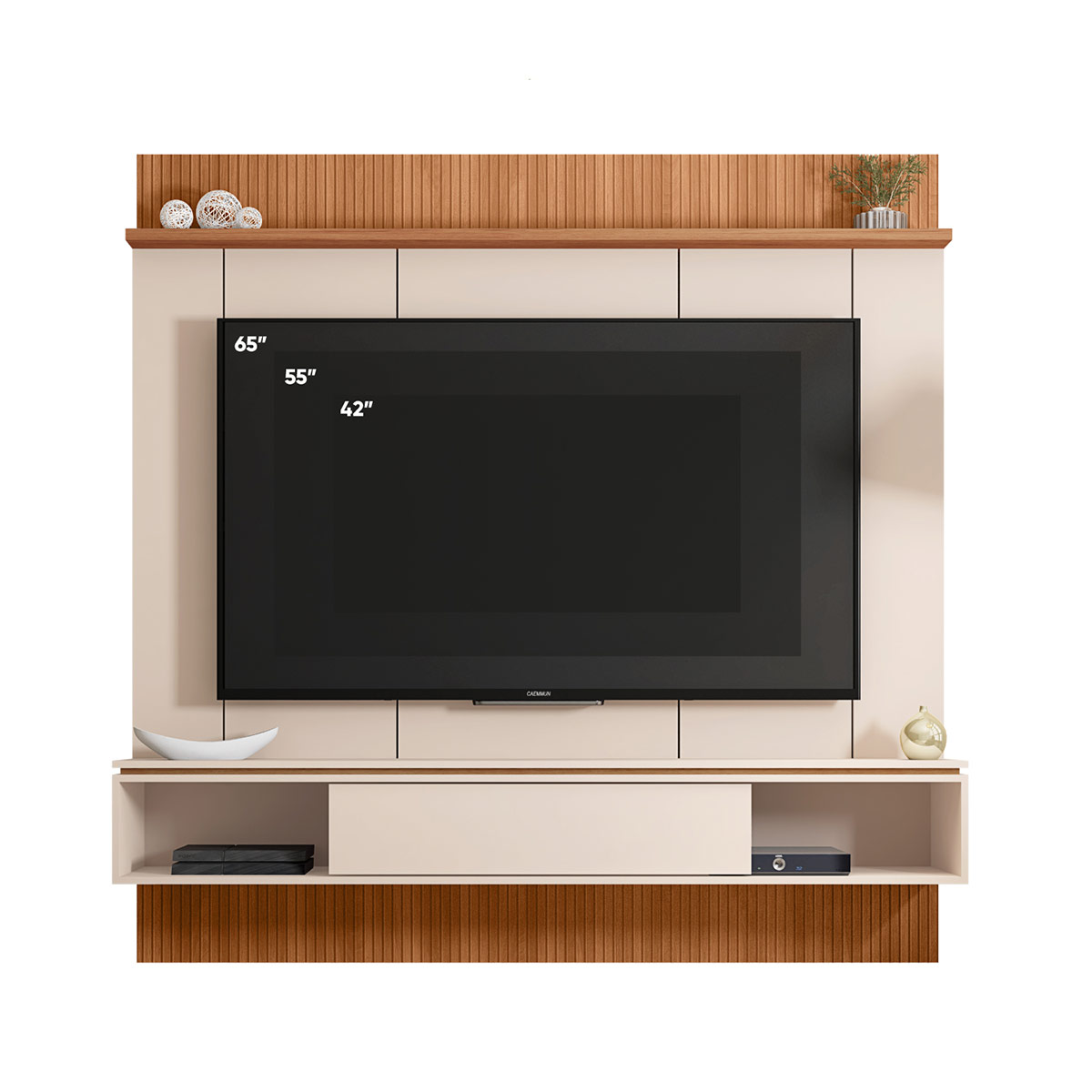PANEL DE TV RIPLEY HOME VENUS FREIJO/BLANCO HUMO HASTA 65" - 3
