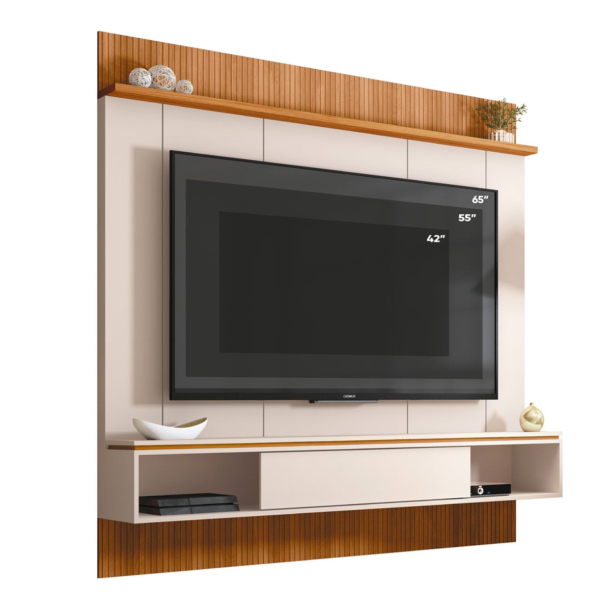 PANEL DE TV RIPLEY HOME VENUS FREIJO/BLANCO HUMO HASTA 65" - 4