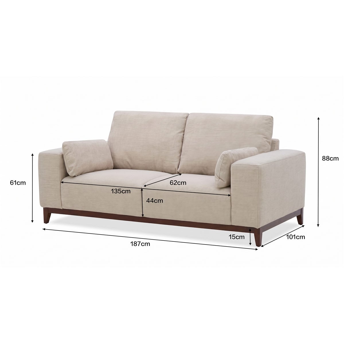 SOFÁ RIPLEY HOME VALENCIA 2 CUERPOS BEIGE - 6