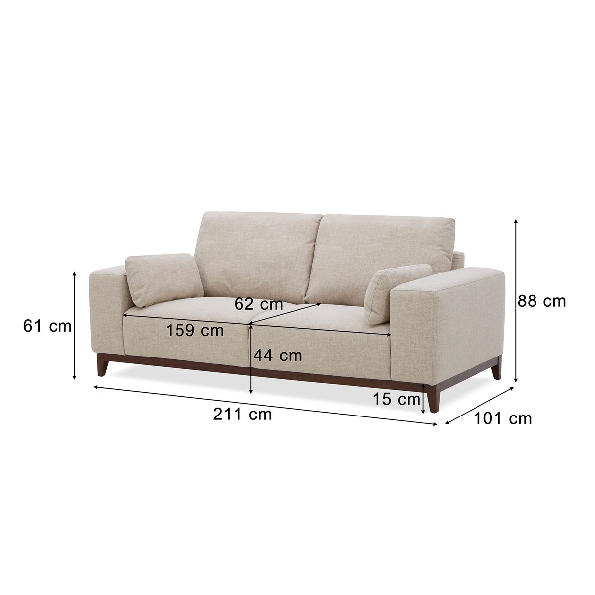 SOFÁ RIPLEY HOME VALENCIA 3 CUERPOS BEIGE - 10