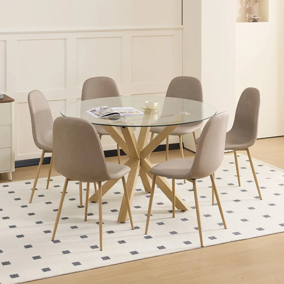 JUEGO DE COMEDOR RIPLEY HOME MUSSO 6 SILLAS HUMO - 1