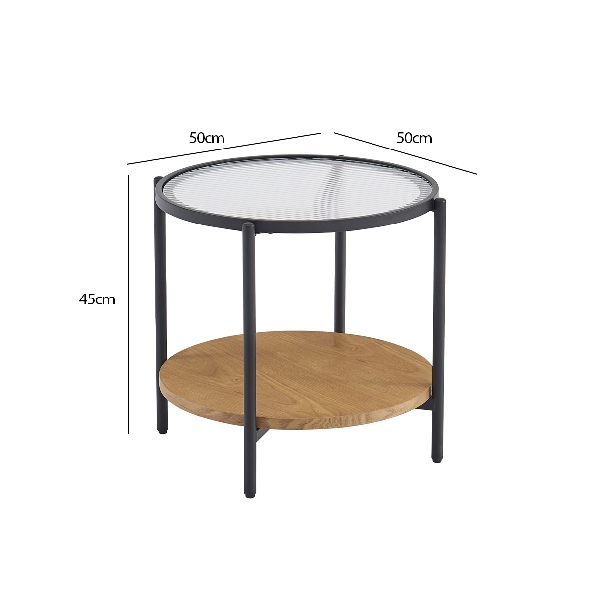 MESA LATERAL RIPLEY HOME RANURADO 50X50 CM  - 3