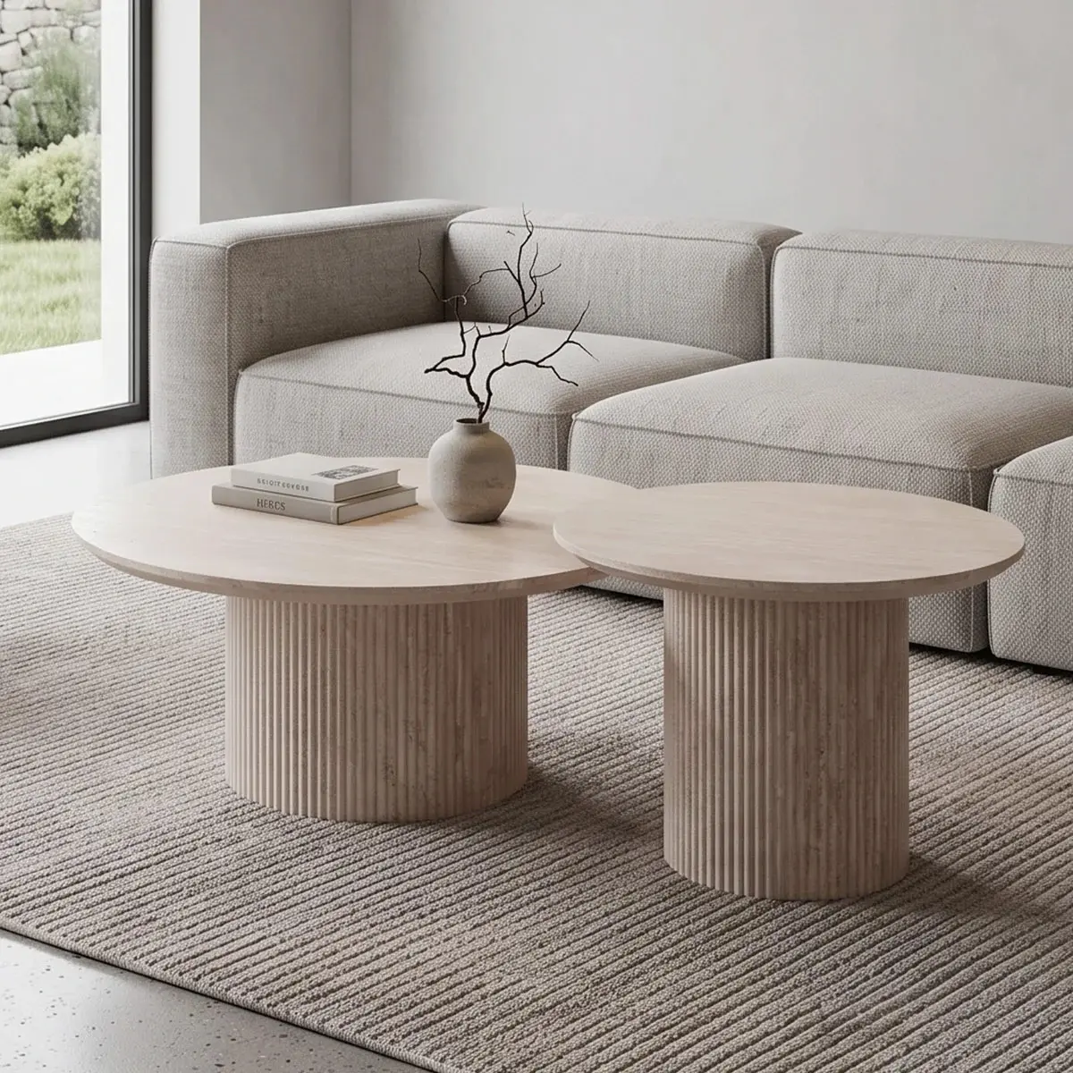 MESA DE CENTRO RIPLEY HOME MARMOL MARFIL - 1