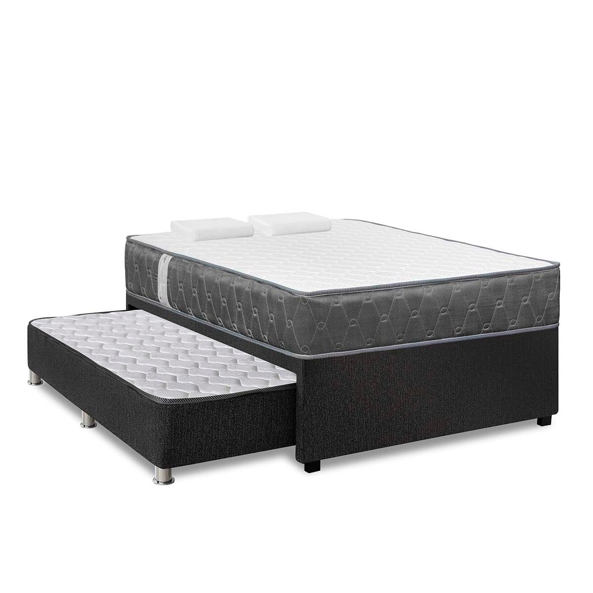 JUEGO DE DORMITORIO DIVAN FORLI ACQUA 2 PLAZAS GRIS - 1