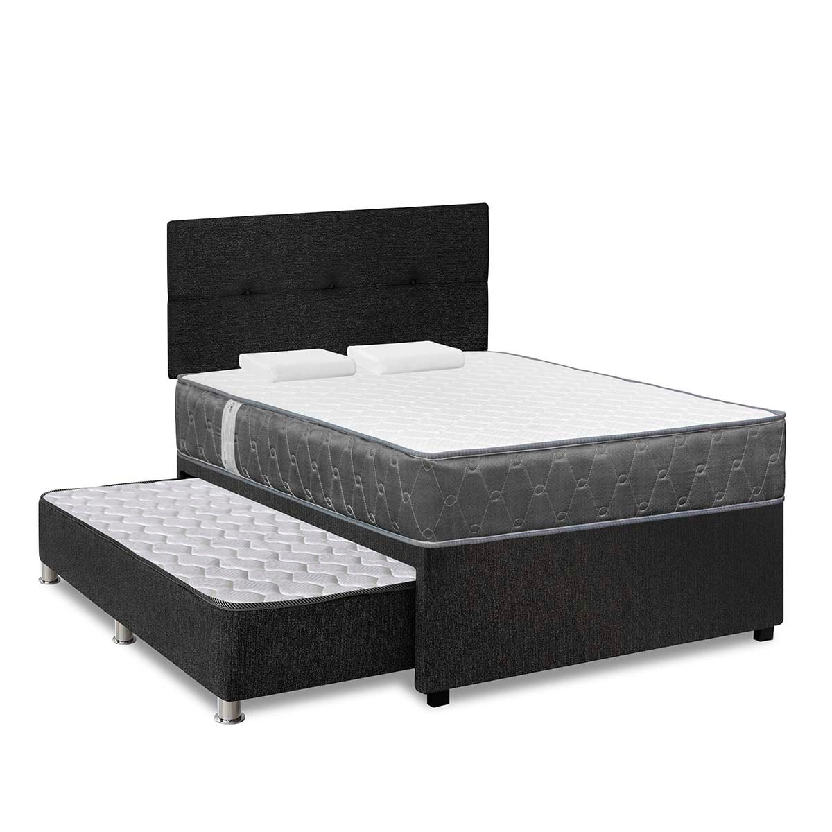 JUEGO DE DORMITORIO DIVAN FORLI ACQUA 2 PLAZAS GRIS - 1