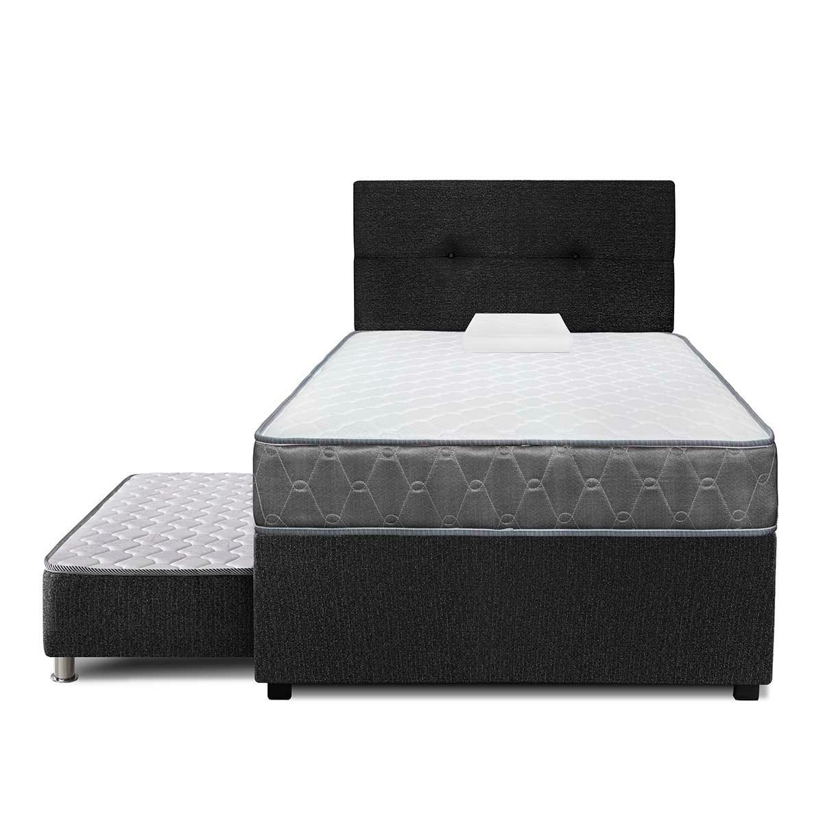JUEGO DE DORMITORIO DIVAN FORLI ACQUA 1.5 PLAZAS GRIS - 2