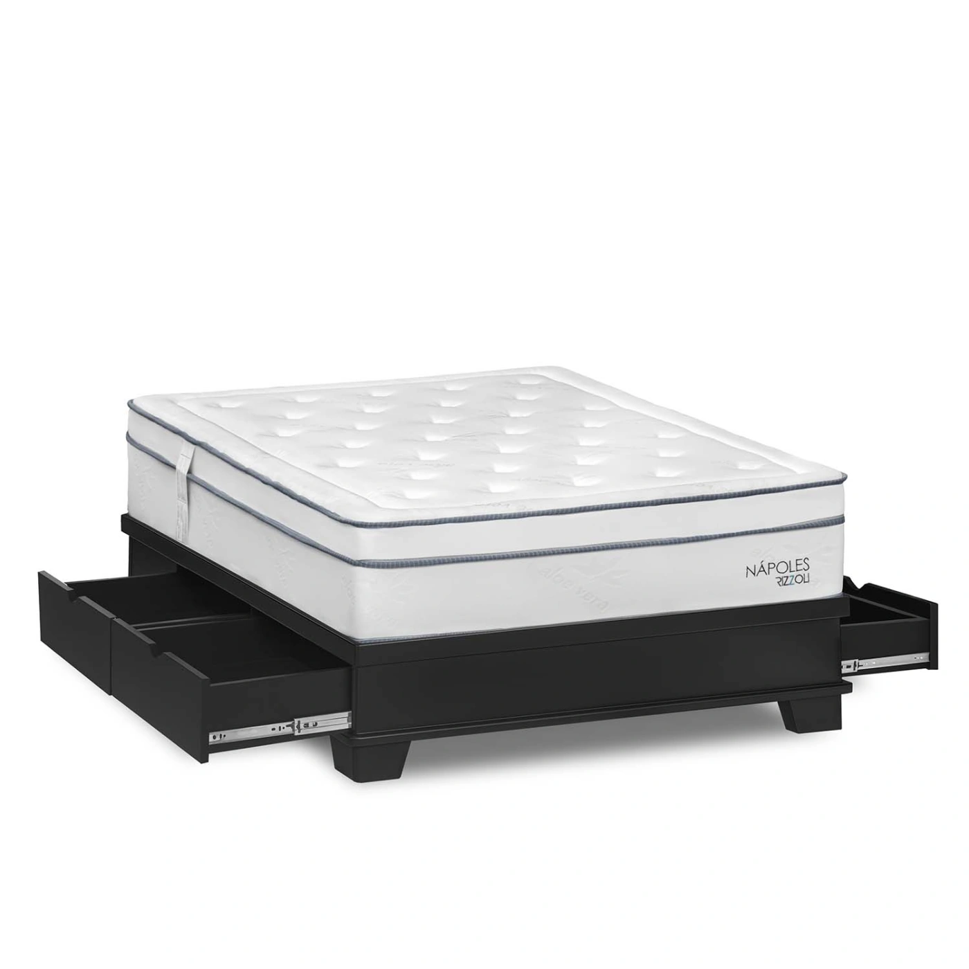 CAMA CON CAJONES RIZZOLI NAPOLES LAQUEADO 2 PLAZAS - 2