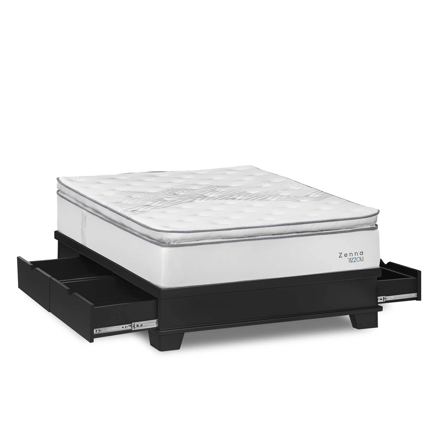 CAMA CON CAJONES RIZZOLI ZENNA LAQUEADO 2 PLAZAS - 2
