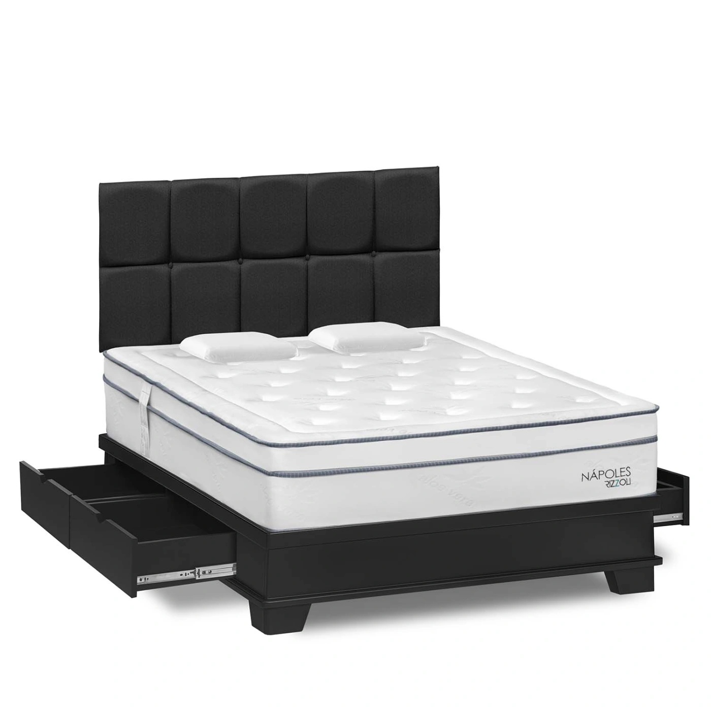 DORMITORIO CON CAJONES RIZZOLI NAPOLES LAQUEADO QUEEN - 2