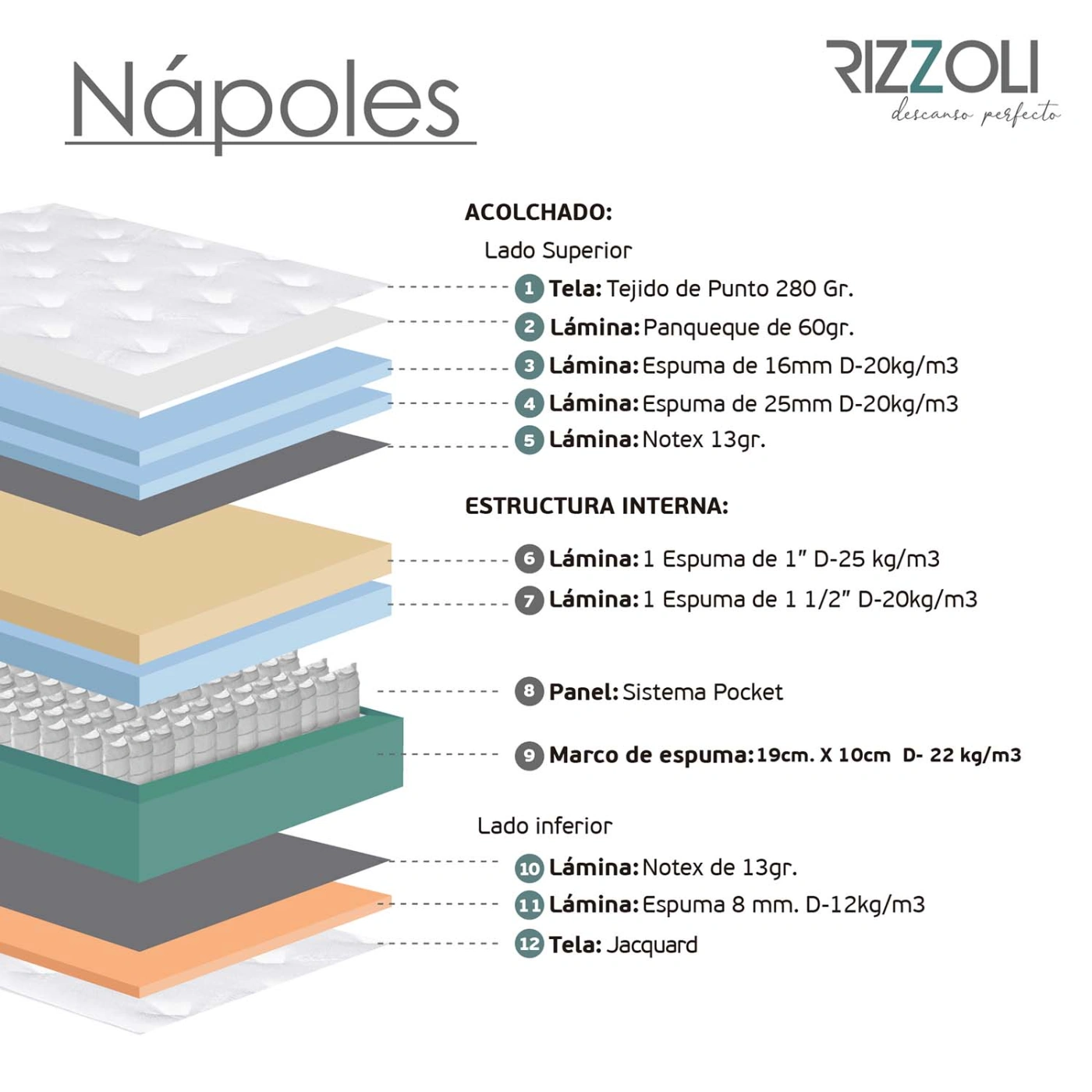 DORMITORIO CON CAJONES RIZZOLI NAPOLES LAQUEADO KING - 11