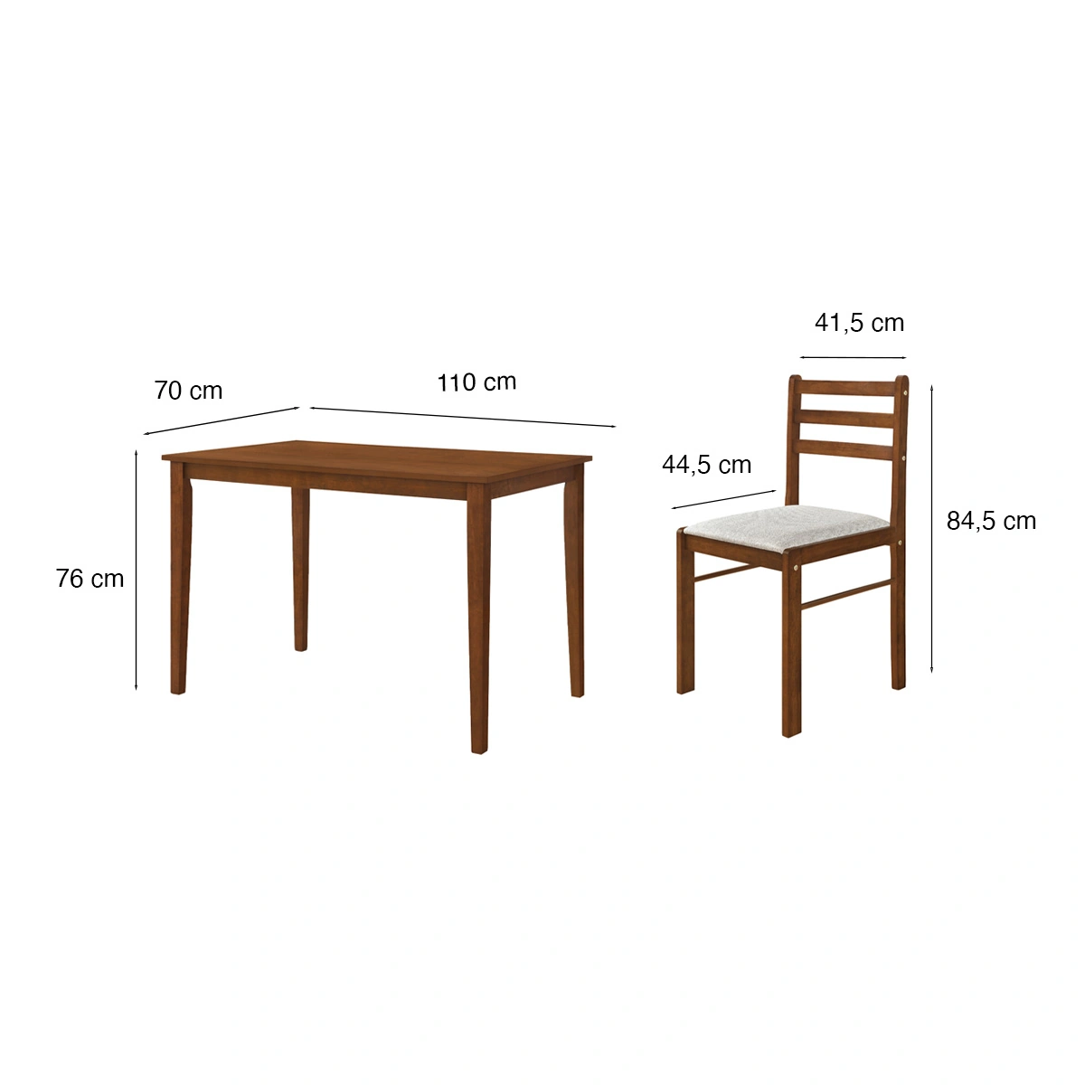 JUEGO DE COMEDOR RIPLEY HOME LISA 4 SILLAS ROBLE - 3