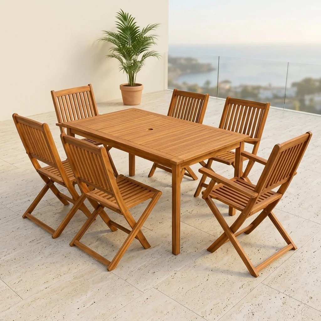 JUEGO DE COMEDOR TERRAZA MAISON LINETT MADDIE 4 SILLAS + 2 SITIALES - 1