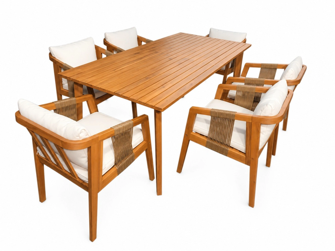 JUEGO DE COMEDOR TERRAZA MAISON LINETT VINCENT ACACIA 6 SILLAS - 2
