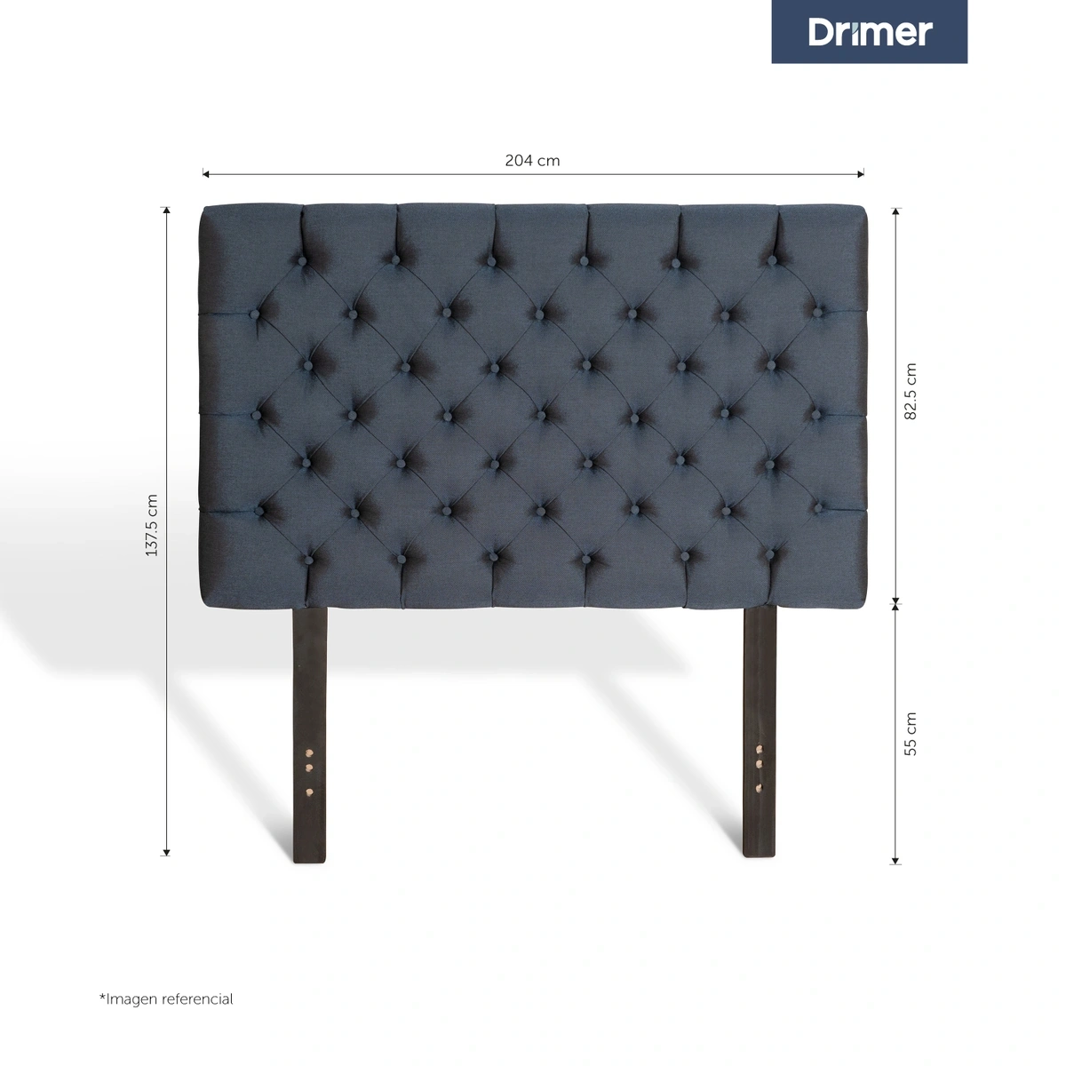 CABECERA DRIMER CAPITONE KING AZUL - 3