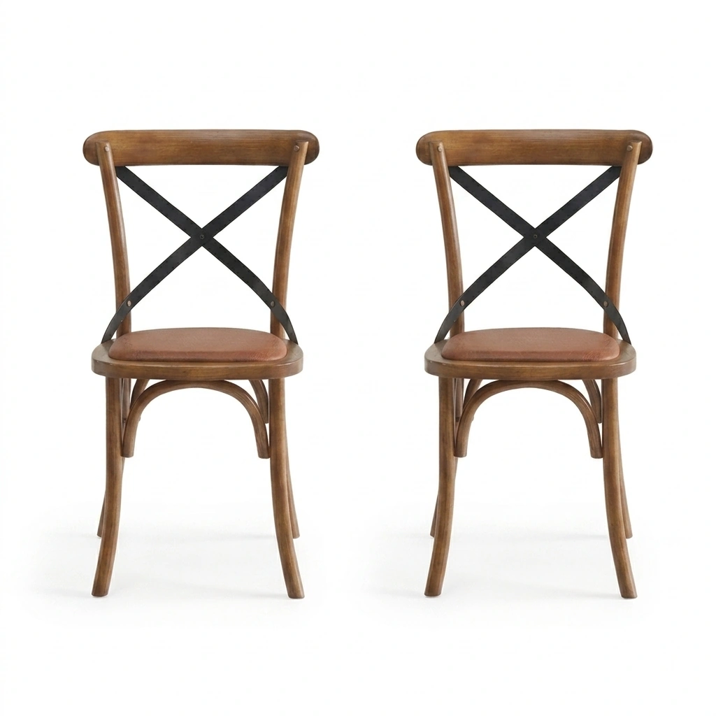 SET X2 SILLAS DE COMEDOR RIPLEY HOME IRONBRIDGE CARAMELO - 1