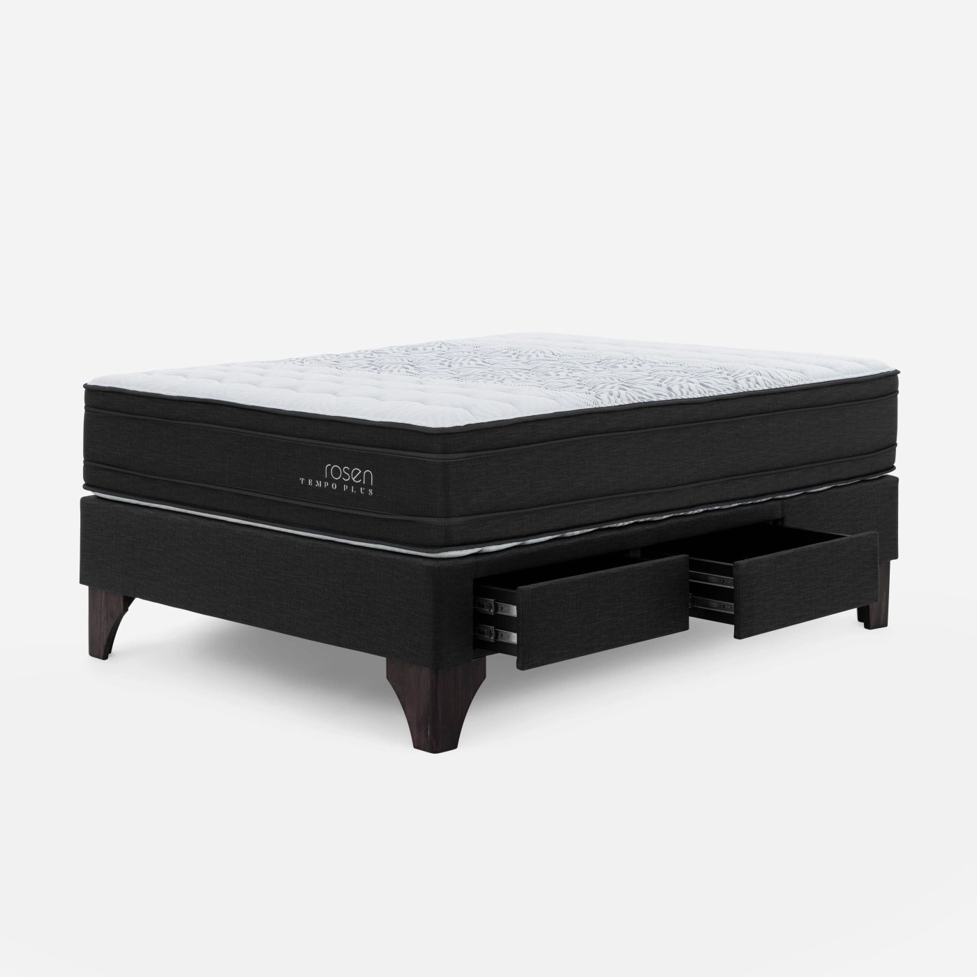 CAMA EUROPEA CON CAJONES ROSEN TEMPO PLUS 2 PLAZAS GRAFITO - 2