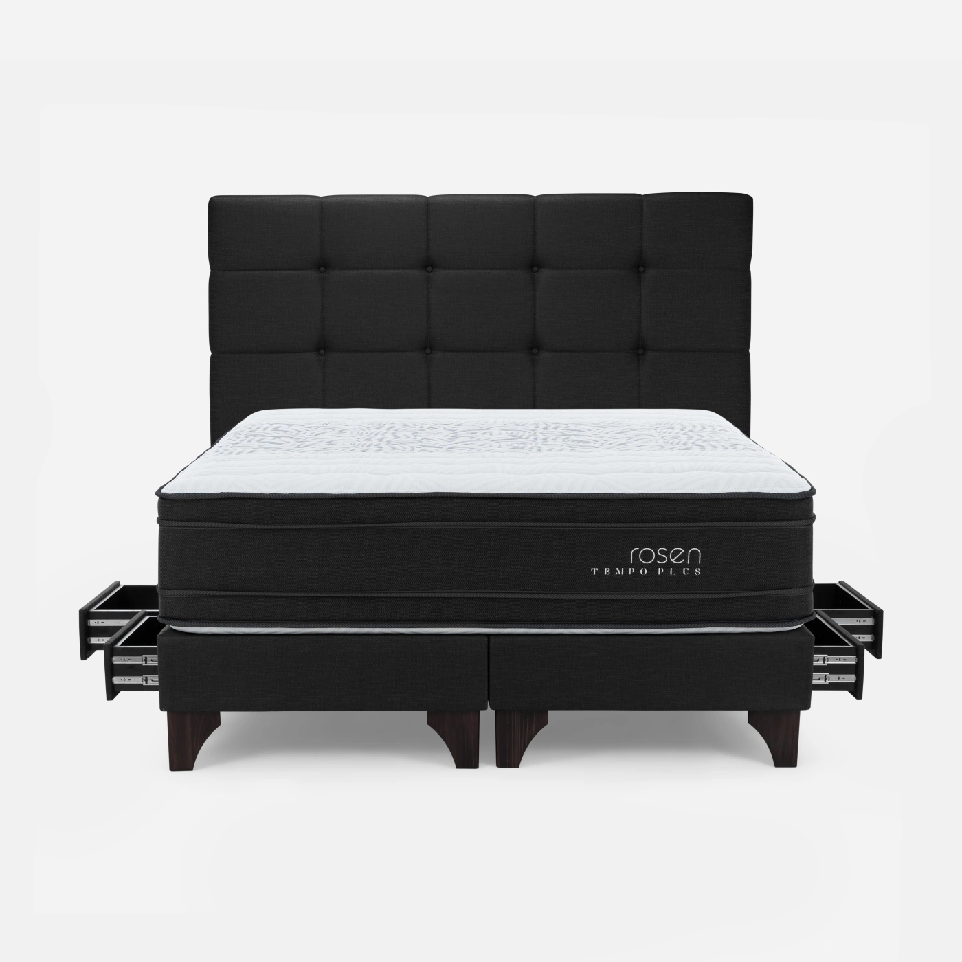 DORMITORIO EUROPEO CON CAJONES ROSEN TEMPO PLUS QUEEN ISSEY GRAFITO - 1