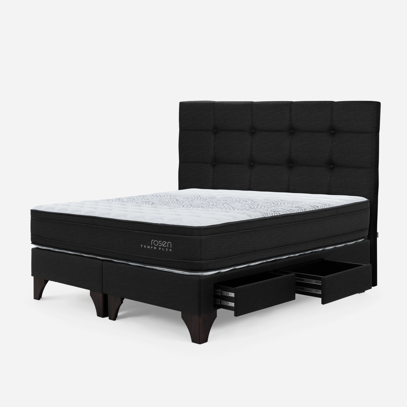DORMITORIO EUROPEO CON CAJONES ROSEN TEMPO PLUS QUEEN ISSEY GRAFITO - 2