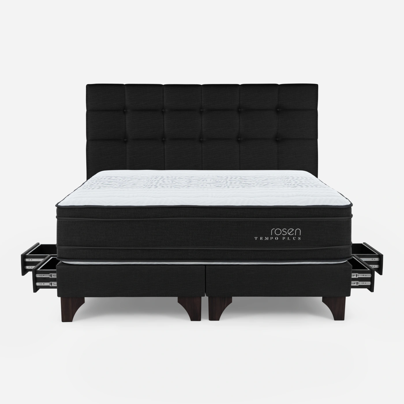 DORMITORIO EUROPEO CON CAJONES ROSEN TEMPO PLUS KING ISSEY GRAFITO - 1