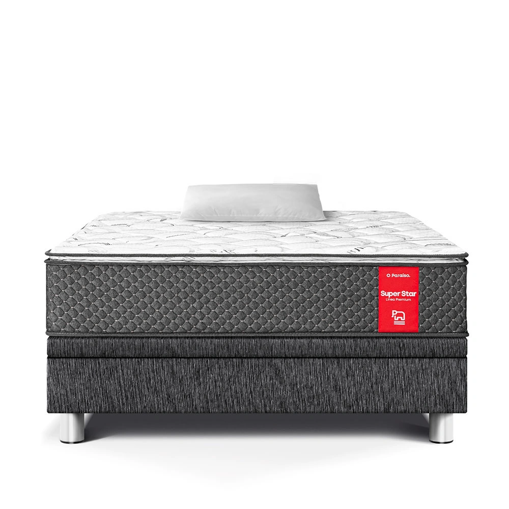 CAMA BOXET PARAISO SUPER STAR 1.5 PLAZAS CHARCOAL - 2