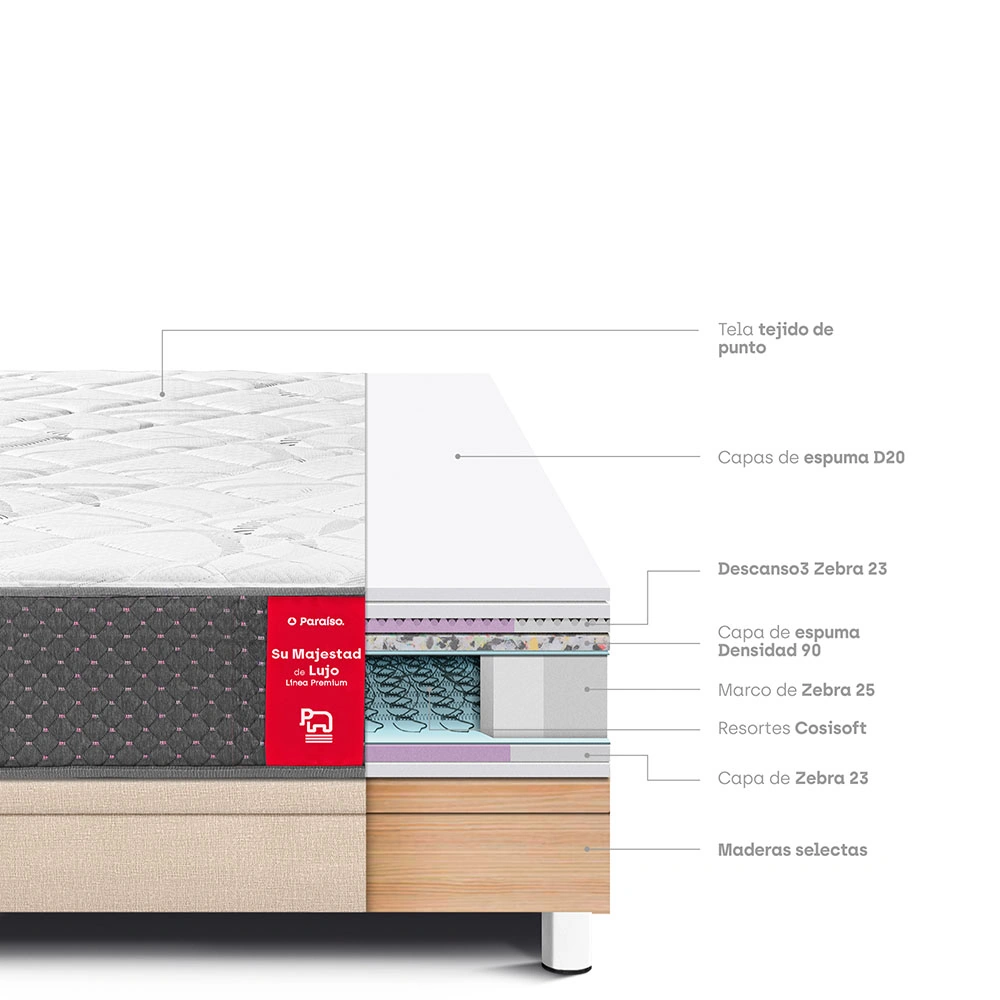 CAMA BOXET SU MAJESTAD 2 PLAZAS CHAMPAGNE - 5