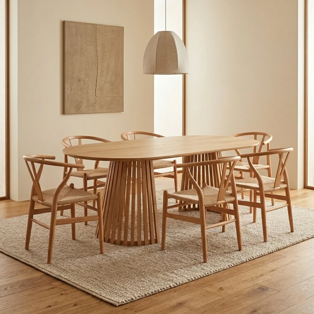 JUEGO DE COMEDOR MAISON LINETT NANTES 6 SILLAS NATURAL - 1