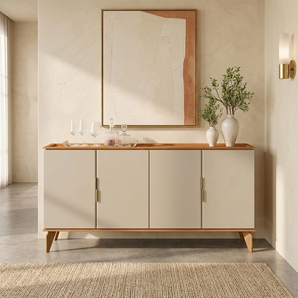 APARADOR RIPLEY HOME EVORA 2 REPISAS OFF WHITE - 1
